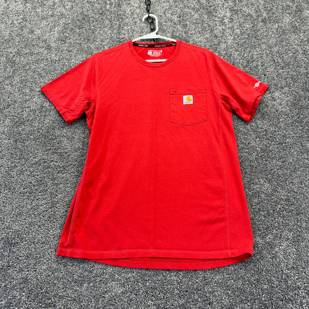 Carhartt T Shirt Mens M Red TK4616-M Relaxed Fit Force Pocket